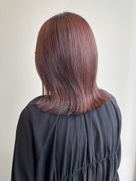 アヴァンセ サニー美容室 ミディアムボブ/ピンクブラウン
