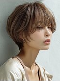 ★グレージュデザインカラーハッシュカットツートンカラーボブ