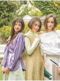 大人可愛いモテ髪くびれカール外国人風レイヤーカットtk川口