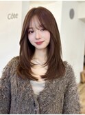 美髪レイヤーカット/顔まわりレイヤー/くびれロングレイヤー