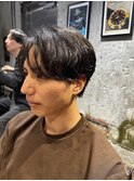 (爽やか)センターパートにニュアンスパーマ刈り上げ