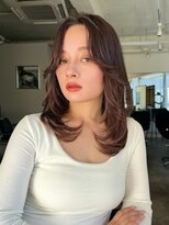 ランプ 代官山(the lamp)&nbsp;透明感チョコレートブラウンロング顔周りレイヤー大人美人