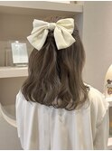 ピンクベージュ/ハイトーン/ゆるふわロング