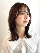 ガーデン ムサシコスギ(GARDEN MUSASHIKOSUGI) ミディアムレイヤー/透明感グレージュカラー/顔周りカット