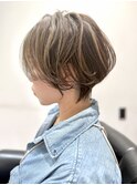 似合わせショート/ミニマルボブ/細めハイライト