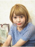 ミルクティーベージュ×フェミニンボブ【altino 国分寺】
