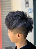 爽やかちょいワルメッシュ2ブロックヘアー