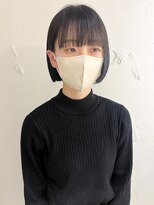 ラミエ バイ メルト 吉祥寺(lamie by melt)&nbsp;"久保田"地毛風ストレート切りっぱなしミニボブフルバング