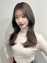 ラルムバイシー 新宿(LARME by Sea)&nbsp;ケアブリーチミルクティー×ミディアムレイヤー(新宿/韓国/前髪)