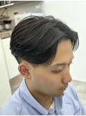 曲がる縮毛矯正メンズセンターパートニュアンスパーマ眉毛