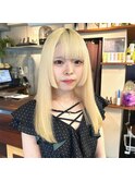 金髪もかわいい少し長めの姫カット