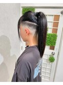 フェード女子刈り上げ女子ポニーテール兵庫県姫路美容室HIRO