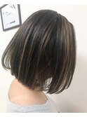 大人ボブ×糸ハイライト/くくれるボブ/20代30代40代