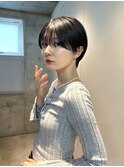 透明感カラー ボブ 前髪 ショート カラー ブリーチ&ダブルカラー
