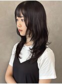 ロングレイヤー/シースルーバング/20代30代/渋谷