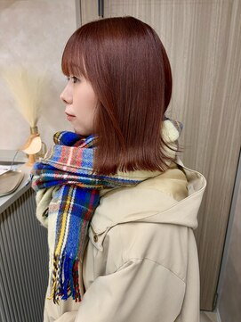 キラーナセンダイ(KiRANA SENDAI) シースルーボブ×アプリコットオレンジ