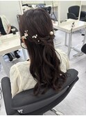 ハーフアップ/お呼ばれヘア/ヘアセット/小顔/黒髪[福岡天神]