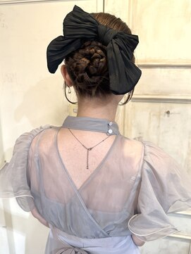 フリックヘアサロン 梅田茶屋町2号店(FLICK HAIR SALON) 編み込みシニヨンアレンジ