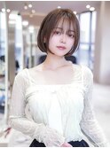 20代30代大人小顔レイヤーミルクブラウンナチュラルショートボブ