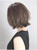 大人ボブ_セクションカラーペールベージュ外ハネボブ_ba138021
