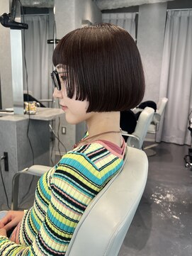 リラス 博多(rilas) 姫カットボブ　スタイル　ミニボブ　こっくりブラウンカラー