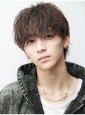 シャドウパーマ韓国マッシュブリーチ無しアッシュブラウン