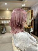 色落ちまで綺麗なピンクラベンダー/やりすぎないおしゃれウルフ
