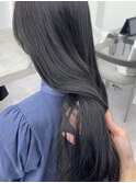 ◎美髪カールブルーブラックロングセミディ似合わせ前髪