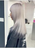 14535ブリーチ＆ダブルカラーホワイトブロンドシルバーアッシュ