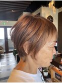 くびれヘア/アプリコットオレンジ/ハイライトカラー