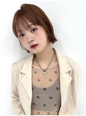 ☆ヌーディカラー/小顔ヘア/大人ボブ/前下がりレイヤーボブ