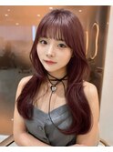 韓国ヘアーハッシュカットレイヤーカットグレージュブリーチ無し
