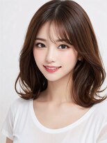 シキサロン 仙台(siki.salon)&nbsp;仙台/髪質改善/斜めバング!マロンベージュ×くびれセミディ