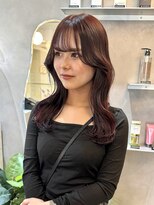 ジーナ 天神(Zina)&nbsp;韓国ヘア/レイヤーカット/顔周り/くびれヘア/ボルドーカラー