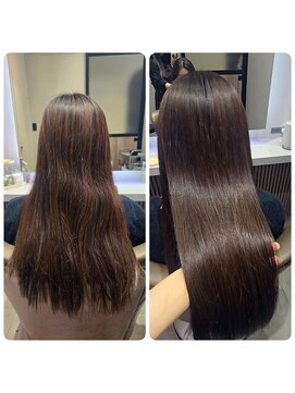 グリン 栄(grin) 艶　グレージュカラー　髪質改善カラー