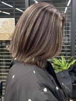 エガオ 藤沢店(EGAO)&nbsp;30代40代ウェーブボブベージュハイライトブリーチダブルカラー