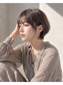 グレージュブラウン×ショートボブ