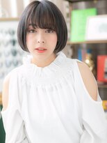 カバーヘア イヴ 戸頭店(COVER HAIR EVE)&nbsp;黒髪ナチュラルツヤ透明感！小顔前下がりボブa戸頭10代20代30代