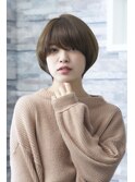 【noah ecle】グレージュ似合わせひし形ショート