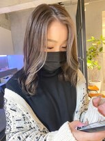 エリマ 調布(elima)&nbsp;フェイスフレーミングカラー インナーカラー グレージュシルバー