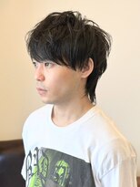 ボタンヘアー 日吉(BoTaN HAIR)&nbsp;ショートウルフ/メンズパーマ/マッシュ/ネイビーブラック/日吉