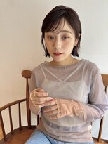 切りっぱなしボブ/顔周りレイヤー/前髪/原宿神宮前