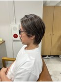 アッシュブラックカルマパーマベリーショートダークアッシュ
