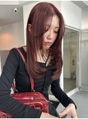 レイヤーカットと暖色カラー