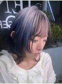 デザインカラーケアブリーチダブルカラーブルーネイビー