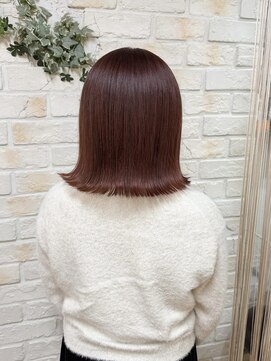 艶髪ピンクブラウン×髪質改善カラー