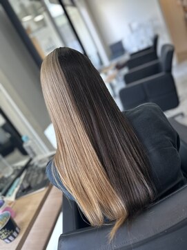 ラフ 難波店(LAFF) #前髪#アンブレラカラー#こなれミディ#イメチェン