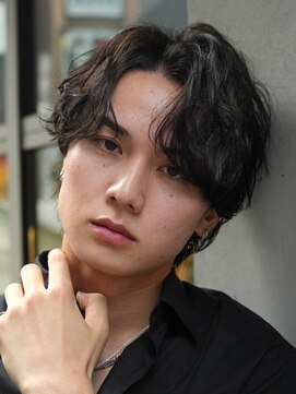 フィフス 渋谷(fifth) 渋谷大人緩めシャドウパーマ微分け2wayヘアセンターパート無造作