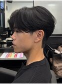 センターパート 毛流れ シースルー マッシュ