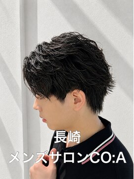 コア(CO:A) フェザーパーマ　センターパート韓国ニュアンスパーマメンズ長崎